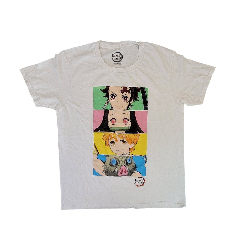 Demon Slayer Anime T‎ Shirt White Graphic Print Size Large